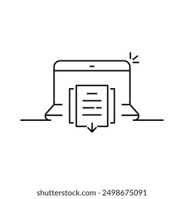 thin line notebook like document upload. flat linear trend modern stroke graphic lineart art design element isolated on white background. concept of