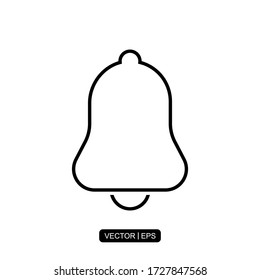 Icono de notificación de línea delgada plantilla de logotipo de ilustración vectorial para muchos fines. Aislado sobre fondo blanco.