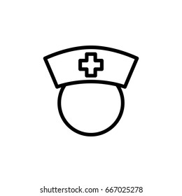 thin line nurse icon on white background