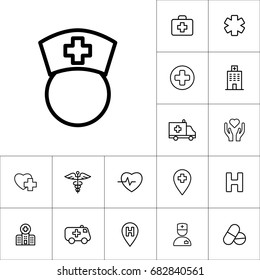 thin line nurse icon on white background