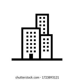 Icono de construcción de oficinas en línea delgada