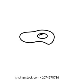 thin line omelette black icon on white background