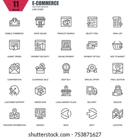 Online-Shopping und E-Commerce-Symbole für Websites, mobile Websites und Apps. Enthält Symbole wie Online-Zahlung, Support. 48x48 Pixel perfekt. Bearbeitbarer Stroke.  Vektorgrafik.
