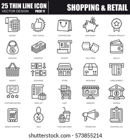 Thin line online shopping and retail icons set for website and mobile site and apps. Pixel Perfect. Editable Stroke. Simple linear pictogram pack. Vector illustration.