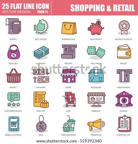 Thin line online shopping and retail icons set for website and mobile site and apps. Pixel Perfect. Editable Stroke. Simple linear pictogram pack. Vector illustration.