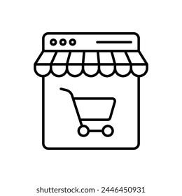 Icono de Vector de compras en línea
