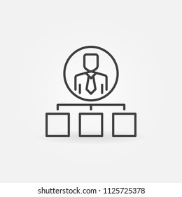 Thin line outsourcing concept icon or design element