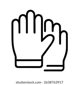 Thin Line Pair of Gardening Gloves Protection Outline Icon Symbol