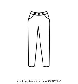thin line pants icon on white background