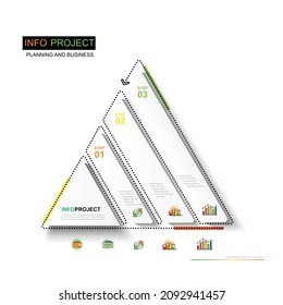 Línea delgada con gráfico de color Partition origami color de papel plantilla info-gráfica para la gráfica de presentación de diagrama y concepto de negocio y dinero con opciones de elemento