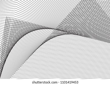 Thin line pattern with irregular halftone waves. Simple wavy abstract geometric texture. Lines vector background