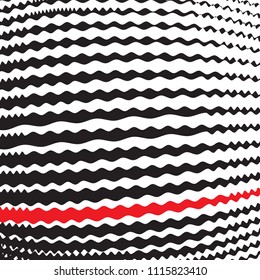 Thin line pattern with irregular halftone waves and dots. Simple wavy abstract geometric texture. Lined vector background