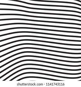 Thin line pattern with irregular halftone waves. Simple wavy abstract geometric texture. Lined vector background