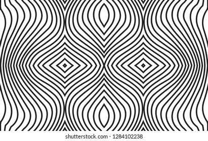 Thin line pattern with irregular halftone waves. Simple wavy abstract geometric texture. Lined vector background