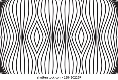 Thin line pattern with irregular halftone waves. Simple wavy abstract geometric texture. Lined vector background