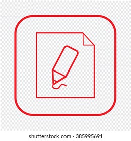 Thin line pencil document icon Illustration design