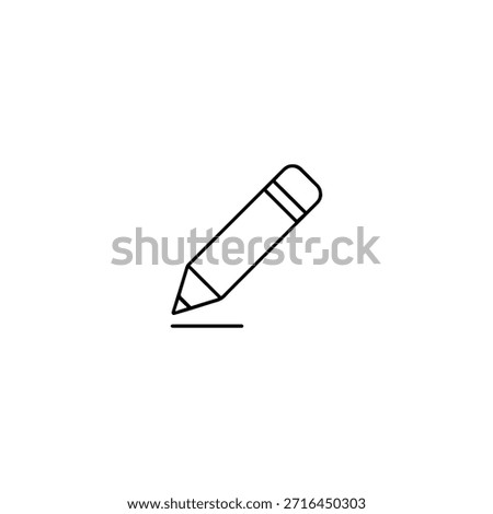 Thin Line Pencil Edit Symbol for UI and Apps
The icon features a diagonal pencil with eraser and tip, isolated on a white background.