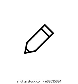 thin line pencil icon on white background
