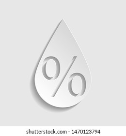 Thin line percent down sign. Paper style icon. Illustration.