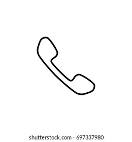 thin line phone handset icon on white background
