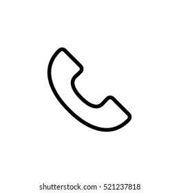 thin line phone icon on white background