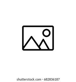 thin line picture, photo gallery, icon on white background