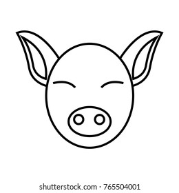 Thin line pig icon