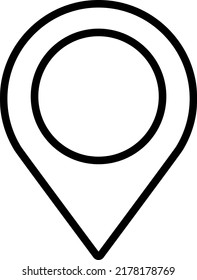 Thin line pin drop icon.