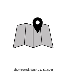 thin line pin point, location icon on white background