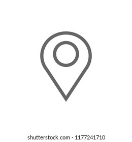 thin line pin point, location icon on white background
