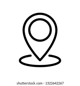 Thin line pin point. Location icon isolated on white background