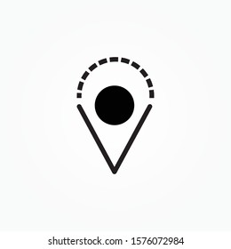 thin line pin point, location icon on white background