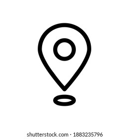 thin line pin point, location icon on white background simple design perfect for all project