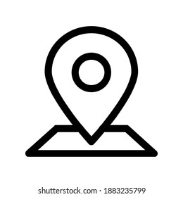 thin line pin point, location icon on white background simple design perfect for all project