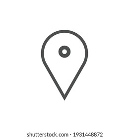 
Thin line pin point, location icon on white background