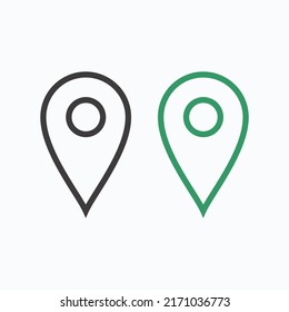 thin line pin point, location icon on white background