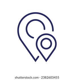 icono de ubicación del punto de conexión de línea delgada 