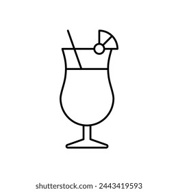 Thin Line Pina Colada vector icon