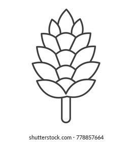 Thin line pine cone icon