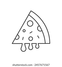 Thin Line Pizza Slice vector icon