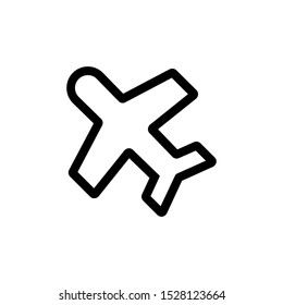 thin line plane icon on white background