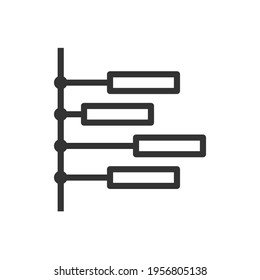 thin line planning icon on white background. Vector sign
