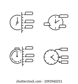 thin line planning icons set on white background