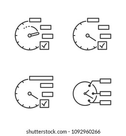 thin line planning icons set on white background