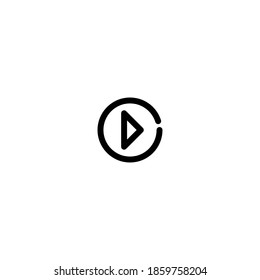 thin line play button icon suitable for website, mobile, apps store, landing page, presentation, and more. With editable stroke 28x28 pixel perfect.