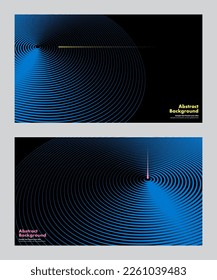A thin line plunged into a small hole, abstract background, ripple wave, minimalist, dark space, wallpaper backdrop cover vector geometric design layout templates horizontal banner business cards web