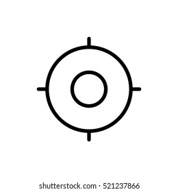 thin line position, location, destination, icon on white background
