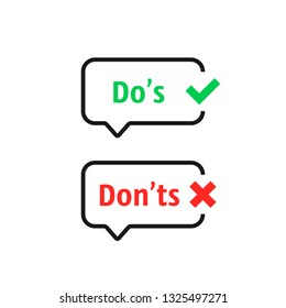 thin line positive and negative marks. flat checkbox or complaint logotype graphic red and green simple design isolated on white. concept of do's and don'ts checkmarks sign or okay fail for checklist