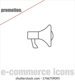 Vector de promoción de línea delgada sobre fondo blanco. Iconos minimalistas de comercio electrónico. Símbolos web simples. Trazo editable. Eps 10.