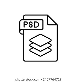 Thin Line Psd File vector icon